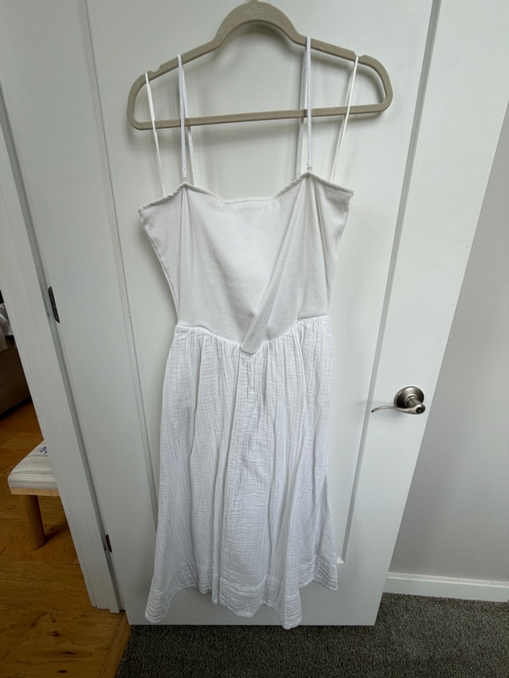 Gap Gauze & Cotton White Spaghetti Strap Sundress
